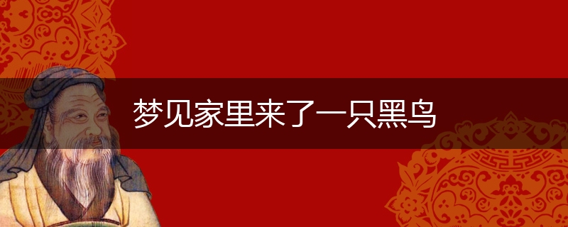 梦见家里来了一只黑鸟