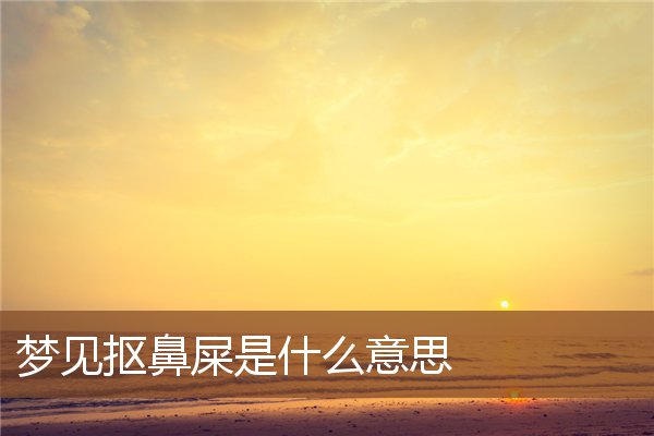 梦见抠鼻屎是什么意思